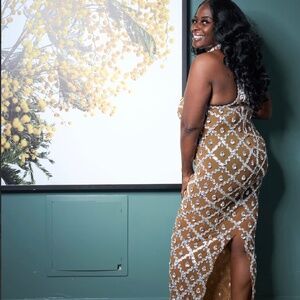 Silver Diamond Maxi Dress shopdenoa “Regal”